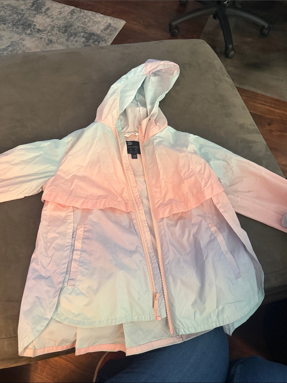 all in motion Kids Ombre Hooded Rain Jacket - Pastel Pink & Blue